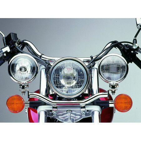 Carbonteile Tuning Fehling Lampenhalter für Zusatzscheinwerfer Chrom für Honda VT 125 Shadow, (JC29/31) 1999-2007