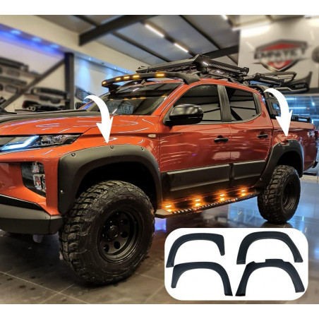 Pièces en carbone Tuning 2725 - Kotflügel Verbreiterungen Radlauf ABS mit Adblue passend für Mitsubishi L200 Serie 6 2019+