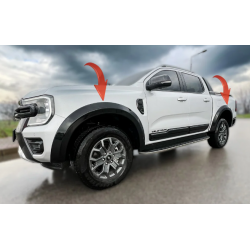 Pièces en carbone Tuning 2749 - Kotflügelverbreiterung Kotflügel Ansätze ABS Glanz passend für Ford Ranger T9 2023+