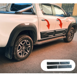 Carbonteile Tuning 2750 - Türverkleidung Tür Verkleidung Karosserie ABS Matt Schwarz passend für Toyota Hilux 8. Gen. 2015+