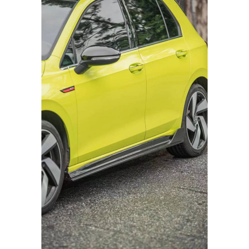 Pièces en carbone Tuning 2357 - Sideskirt Seitenschweller Ansatz Carbon passend für Volkswagen VW Golf 8 GTI
