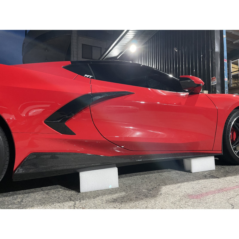 Carbonteile Tuning 1667 - Sideskirt Seitenschweller Ansatz Carbon passend für Corvette C8