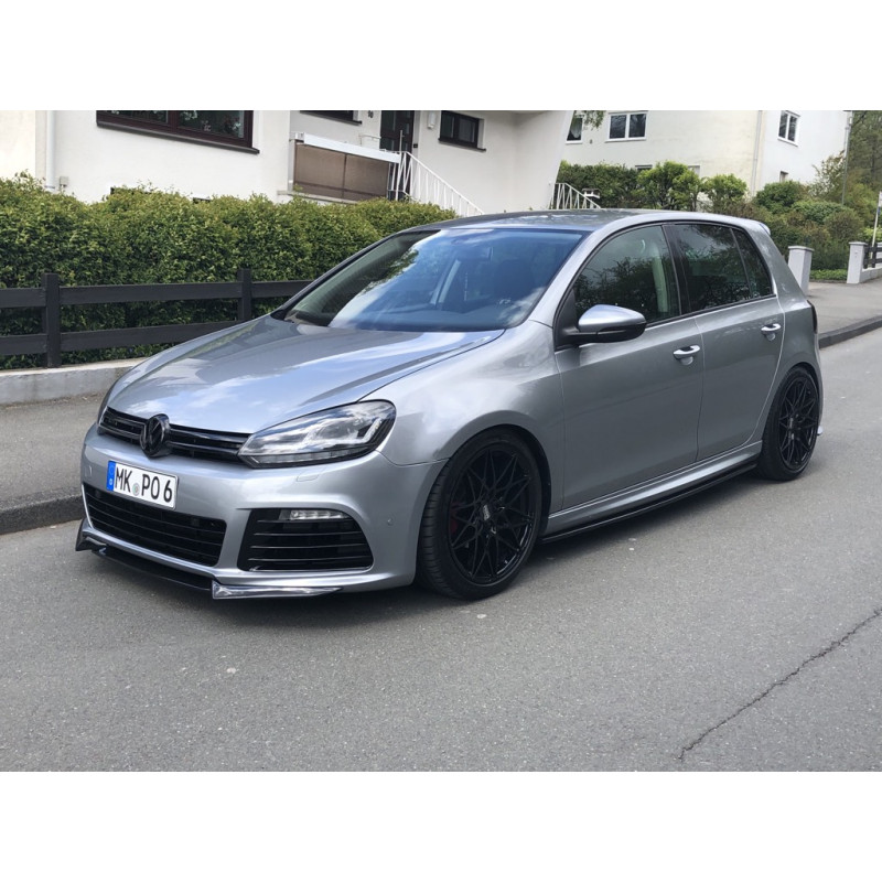 Pièces en carbone Tuning 1949 - Frontlippe Spoiler Schwert ABS schwarz glänzend passend für Volkswagen Golf 6 R