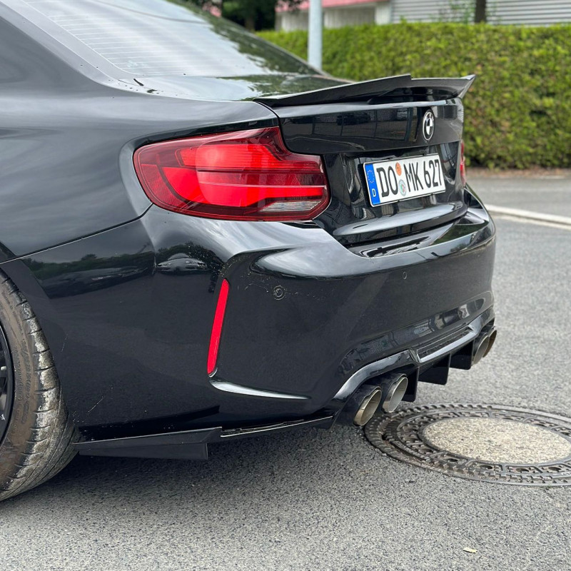 Carbonteile Tuning Heckdiffusor Diffusor Heck Ansatz ABS Glanz schwarz V9 passend für BMW M2 F87 + Competition - 2396