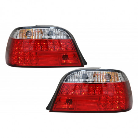 Carbonteile Tuning LED Rückleuchten passend für BMW 7er E38 Rot Weiß