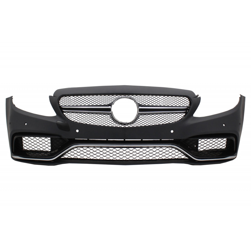 Carbonteile Tuning Stoßstange Vorne Front Frontstoßstange mit Grill für Mercedes C-Klasse W205 S205 A205 C205 14-20 nicht C63...
