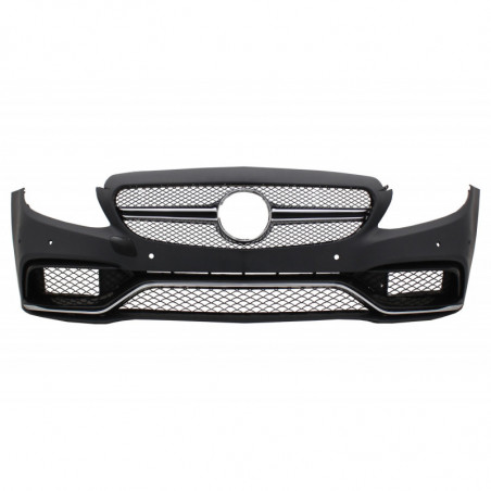 Carbonteile Tuning Stoßstange Vorne Front Frontstoßstange mit Grill für Mercedes C-Klasse W205 S205 A205 C205 14-20 nicht C63...
