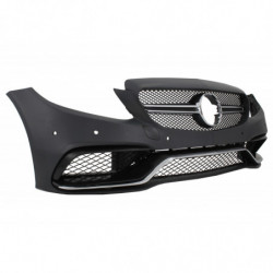 Carbonteile Tuning Stoßstange Vorne Front Frontstoßstange mit Grill für Mercedes C-Klasse W205 S205 A205 C205 14-20 nicht C63...