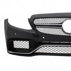 Carbonteile Tuning Stoßstange Vorne Front Frontstoßstange mit Grill für Mercedes C-Klasse W205 S205 A205 C205 14-20 nicht C63...
