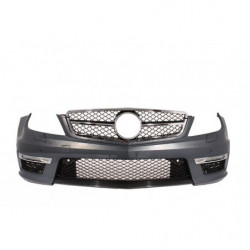 Carbonteile Tuning Bodykit Stoßstangen Komplett Umbau Set PP für Mercedes C-Klasse W204 (2007–2012) Facelift Xenon nicht 63 AMG