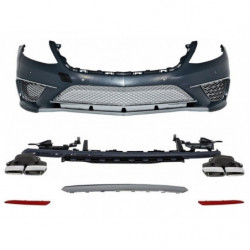 Pièces en carbone Tuning Bodykit für Mercedes S-Klasse W222 Sport Line 13-17 Stoßstange Auspuff S63 Look